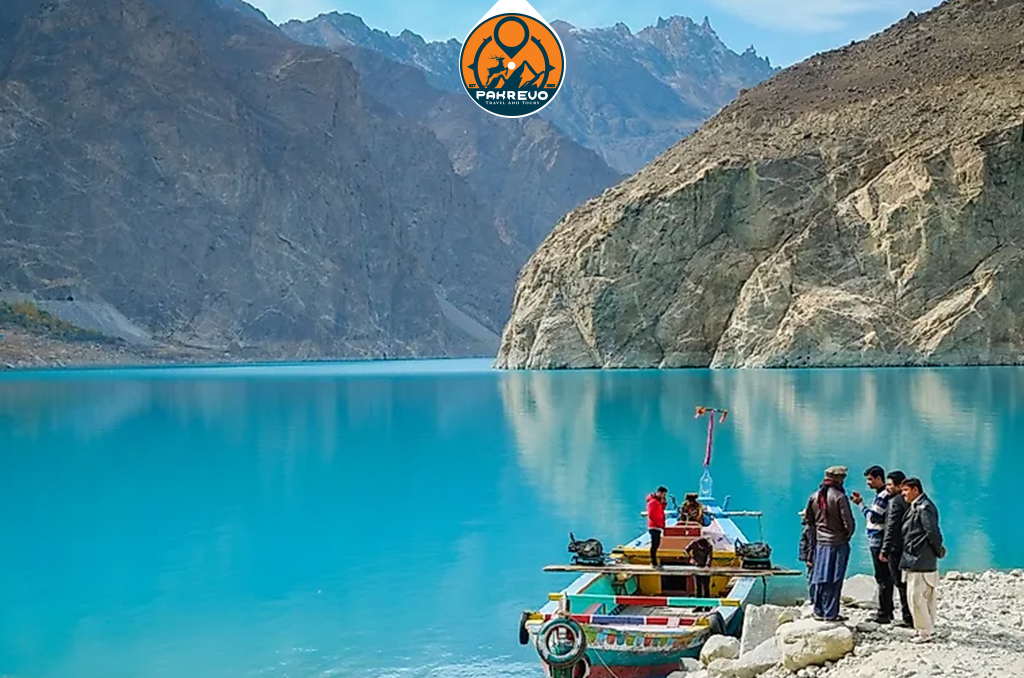 Vibrant turquoise waters of Attabad Lake in Hunza