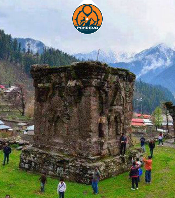 Ancient Sharda University ruins amid Neelum Valley mountains