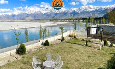Natural ice pillars forming near frozen rivers in Skardu winter