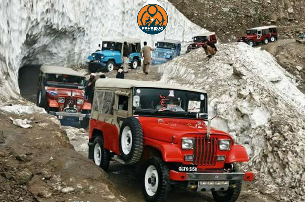 Jeep navigating the rugged tracks of Shogran and Sharan forests"