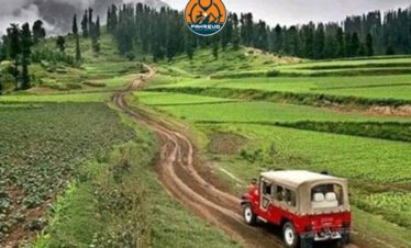 Off‑road Jeep track leading to Siri Paye Meadows from Shogran