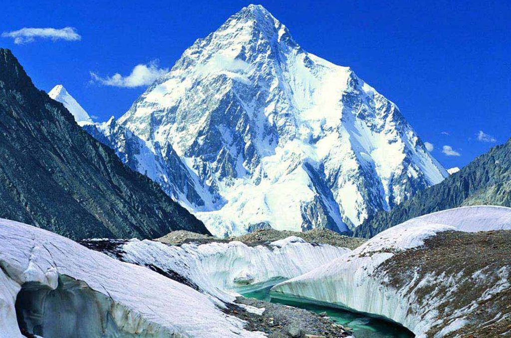 Concordia campsite with views of K2, Broad Peak, and surrounding 8000ers