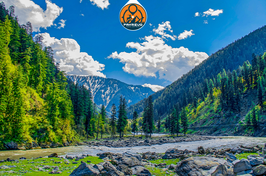 Waterfall cascading through the forests of Neelum Valley – a peaceful retreat for nature lovers