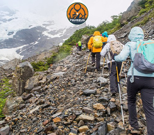 Local expert guiding tourists through northern Pakistan
