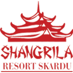 Shangrila Resort in Skardu featuring the iconic heart-shaped lake, red-roof cottages, and mountain reflections
